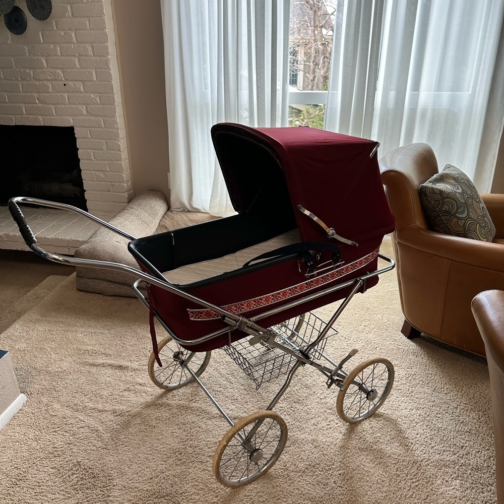 1970s British Silver Cross Pram And Stroller